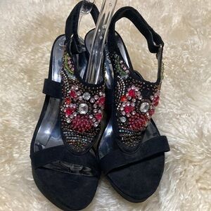 Carlos Acapulco jeweled platform shoes size 8.5